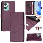 For OnePlus Nord 2 Lite Smile Embossing RFID Leather Phone Case(Violet) - 1