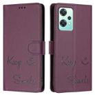 For OnePlus Nord 2 Lite Smile Embossing RFID Leather Phone Case(Violet) - 3