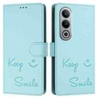 For OnePlus Nord CE4 Smile Embossing RFID Leather Phone Case(Mint Green) - 3