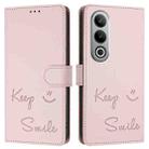 For OnePlus Nord CE4 Smile Embossing RFID Leather Phone Case(Pink) - 3