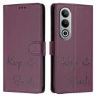 For OnePlus Nord CE4 Smile Embossing RFID Leather Phone Case(Violet) - 3