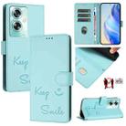 For OnePlus Nord N30 SE Smile Embossing RFID Leather Phone Case(Mint Green) - 1