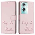 For OnePlus Nord N30 SE Smile Embossing RFID Leather Phone Case(Pink) - 3