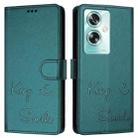 For OnePlus Nord N30 SE Smile Embossing RFID Leather Phone Case(Peacock Green) - 3