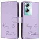 For OnePlus Nord N30 SE Smile Embossing RFID Leather Phone Case(Light Purple) - 3