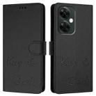 For OnePlus Nord CE3 Smile Embossing RFID Leather Phone Case(Black) - 3