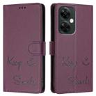 For OnePlus Nord CE3 Smile Embossing RFID Leather Phone Case(Violet) - 3