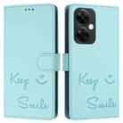 For OnePlus Nord CE 3 Lite / Nord N30 Smile Embossing RFID Leather Phone Case(Mint Green) - 3