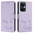 For OnePlus Nord CE 3 Lite / Nord N30 Smile Embossing RFID Leather Phone Case(Light Purple) - 3