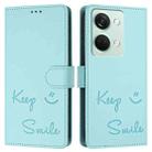 For OnePlus Ace 2V / Nord 3 Smile Embossing RFID Leather Phone Case(Mint Green) - 3