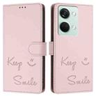 For OnePlus Ace 2V / Nord 3 Smile Embossing RFID Leather Phone Case(Pink) - 3