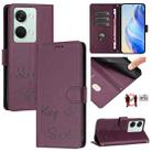 For OnePlus Ace 2V / Nord 3 Smile Embossing RFID Leather Phone Case(Violet) - 1