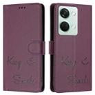 For OnePlus Ace 2V / Nord 3 Smile Embossing RFID Leather Phone Case(Violet) - 3