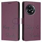 For OnePlus 11R 5G Global Smile Embossing RFID Leather Phone Case(Violet) - 3