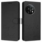 For OnePlus 11 Smile Embossing RFID Leather Phone Case(Black) - 3