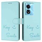 For OnePlus Nord N300 Smile Embossing RFID Leather Phone Case(Mint Green) - 3