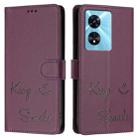 For OnePlus Nord N300 Smile Embossing RFID Leather Phone Case(Violet) - 3