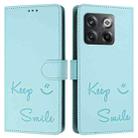 For OnePlus Ace Pro / 10T Smile Embossing RFID Leather Phone Case(Mint Green) - 3