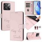 For OnePlus Ace Pro / 10T Smile Embossing RFID Leather Phone Case(Pink) - 1