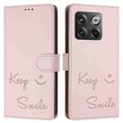 For OnePlus Ace Pro / 10T Smile Embossing RFID Leather Phone Case(Pink) - 3