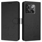 For OnePlus Ace Pro / 10T Smile Embossing RFID Leather Phone Case(Black) - 3