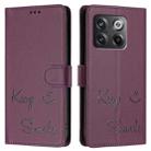 For OnePlus Ace Pro / 10T Smile Embossing RFID Leather Phone Case(Violet) - 3