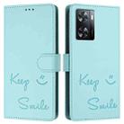 For OnePlus Nord N20 SE Smile Embossing RFID Leather Phone Case(Mint Green) - 3