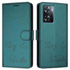 For OnePlus Nord N20 SE Smile Embossing RFID Leather Phone Case(Peacock Green) - 3