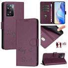 For OnePlus Nord N20 SE Smile Embossing RFID Leather Phone Case(Violet) - 1