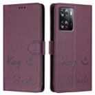 For OnePlus Nord N20 SE Smile Embossing RFID Leather Phone Case(Violet) - 3