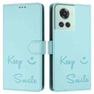 For OnePlus 10R / Ace Smile Embossing RFID Leather Phone Case(Mint Green) - 3