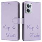 For OnePlus Nord CE 2 5G Smile Embossing RFID Leather Phone Case(Light Purple) - 3