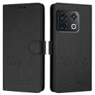 For OnePlus 10 Pro Smile Embossing RFID Leather Phone Case(Black) - 3