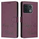 For OnePlus 10 Pro Smile Embossing RFID Leather Phone Case(Violet) - 3