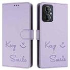 For OnePlus Nord N20 5G Smile Embossing RFID Leather Phone Case(Light Purple) - 3