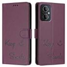 For OnePlus Nord N20 5G Smile Embossing RFID Leather Phone Case(Violet) - 3