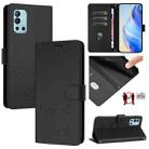 For OnePlus 9R / 8T Smile Embossing RFID Leather Phone Case(Black) - 1