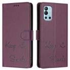 For OnePlus 9R / 8T Smile Embossing RFID Leather Phone Case(Violet) - 3