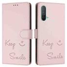 For OnePlus Nord CE 5G Smile Embossing RFID Leather Phone Case(Pink) - 3