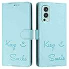 For OnePlus Nord 2 5G Smile Embossing RFID Leather Phone Case(Mint Green) - 3