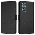 For OnePlus 9 Pro Smile Embossing RFID Leather Phone Case(Black) - 3