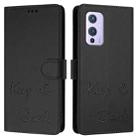 For OnePlus 9 Smile Embossing RFID Leather Phone Case(Black) - 3