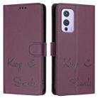 For OnePlus 9 Smile Embossing RFID Leather Phone Case(Violet) - 3