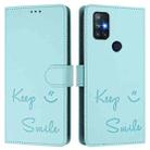 For OnePlus Nord N10 5G Smile Embossing RFID Leather Phone Case(Mint Green) - 3