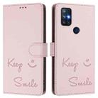 For OnePlus Nord N10 5G Smile Embossing RFID Leather Phone Case(Pink) - 3