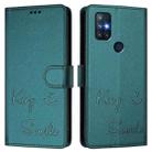 For OnePlus Nord N10 5G Smile Embossing RFID Leather Phone Case(Peacock Green) - 3