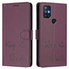 For OnePlus Nord N10 5G Smile Embossing RFID Leather Phone Case(Violet) - 3