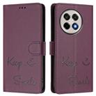 For OnePlus 13R / Ace 5 Pro 5G Smile Embossing RFID Leather Phone Case(Violet) - 2