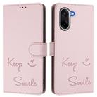 For OnePlus Ace 5 Racing Smile Embossing RFID Leather Phone Case(Pink) - 2