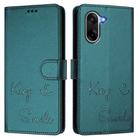 For OnePlus Ace 5 Racing Smile Embossing RFID Leather Phone Case(Peacock Green) - 2